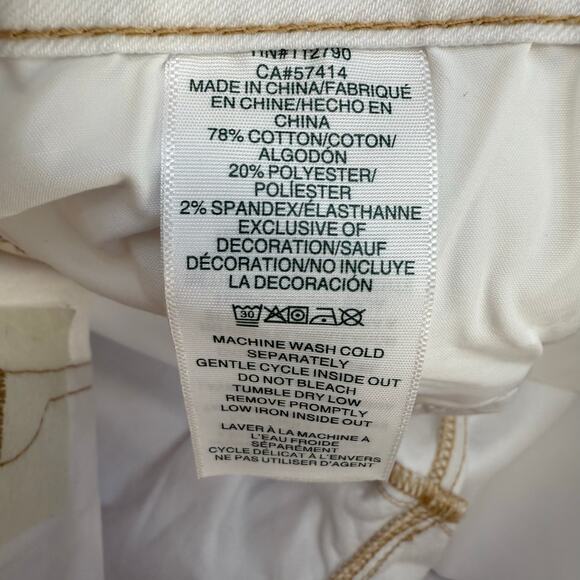 True Religion Jeans Women's 29 (8) Optic White Becca Mid Rise Bootcut Western - Picture 10 of 16